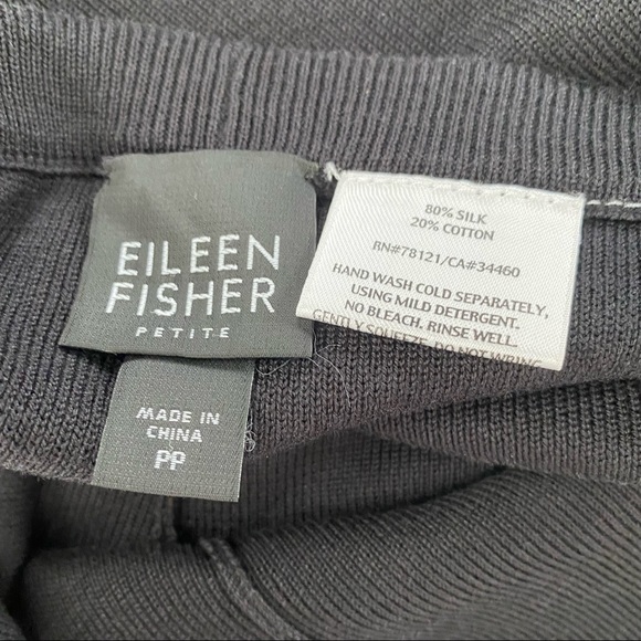 EILEEN FISHER Women’s PP Black Pull Up Trouser Silk Pant - Picture 8 of 9